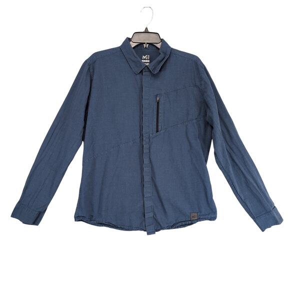 Millet Belchior Men's L Button Up Long Sleeve Cotton-Hemp Shirt Hiking Gorpcore - Picture 1 of 6